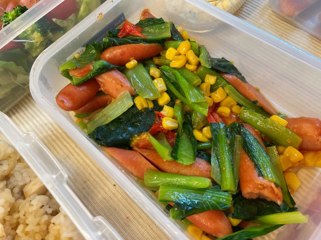 料理教室マンツーマン小松菜ソテー