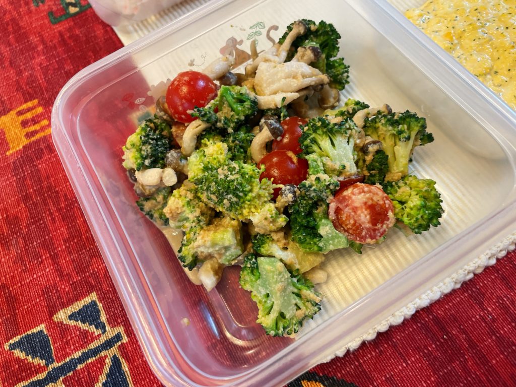 料理教室マンツーマンブロッコリー胡麻和え