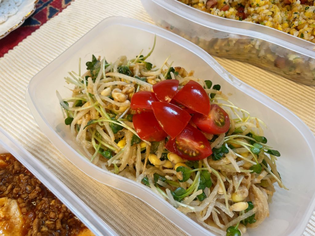 料理教室マンツーマンもやし胡麻和え