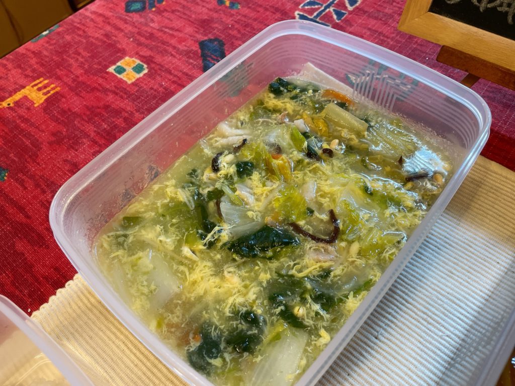 料理教室マンツーマン八宝菜風スープ