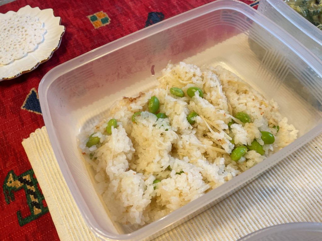 料理教室マンツーマンカニ風味炊き込みご飯