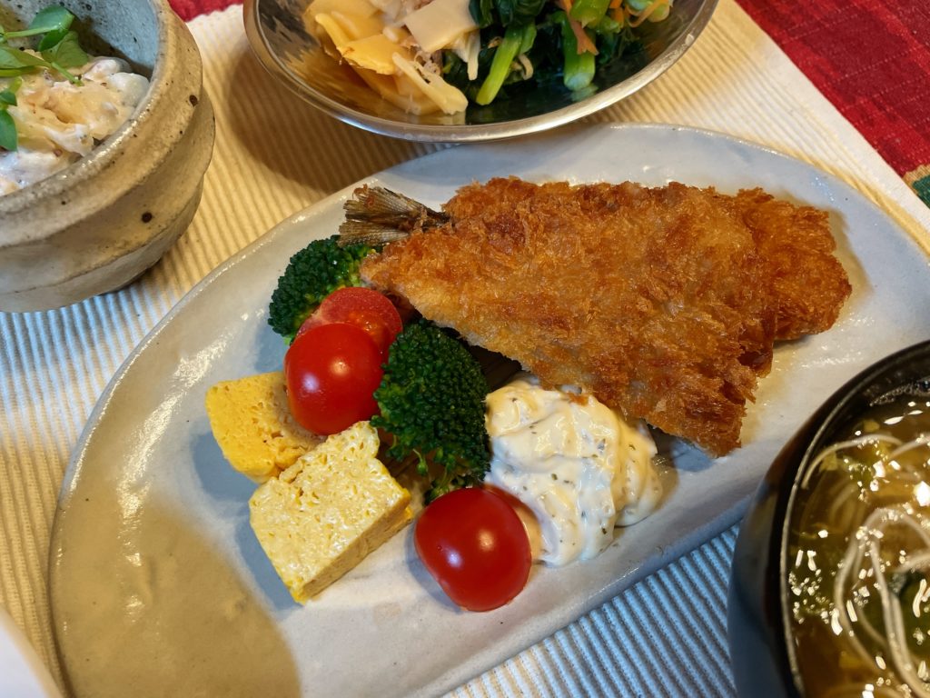 料理教室マンツーマンアジフライ
