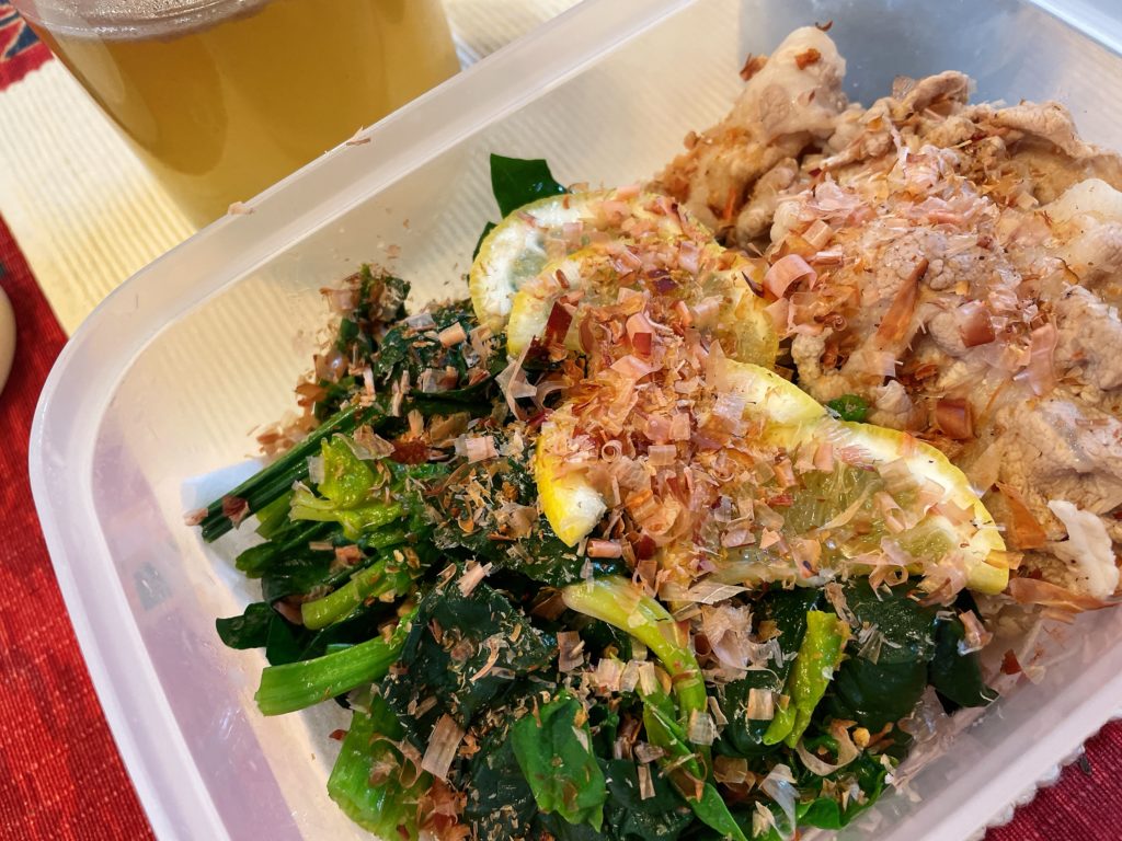 料理教室マンツーマンほうれん草豚しゃぶしゃぶ