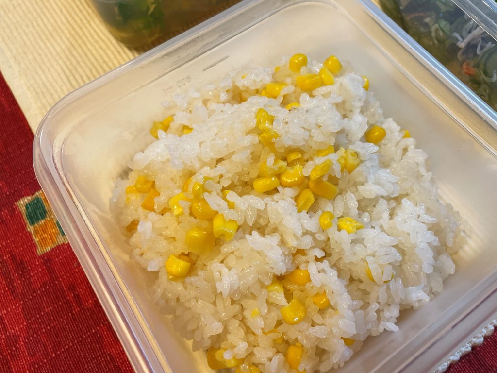 料理教室マンツーマントウモロコシご飯