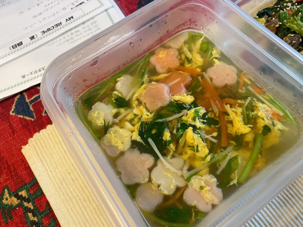 料理教室マンツーマン野菜麩吸い物