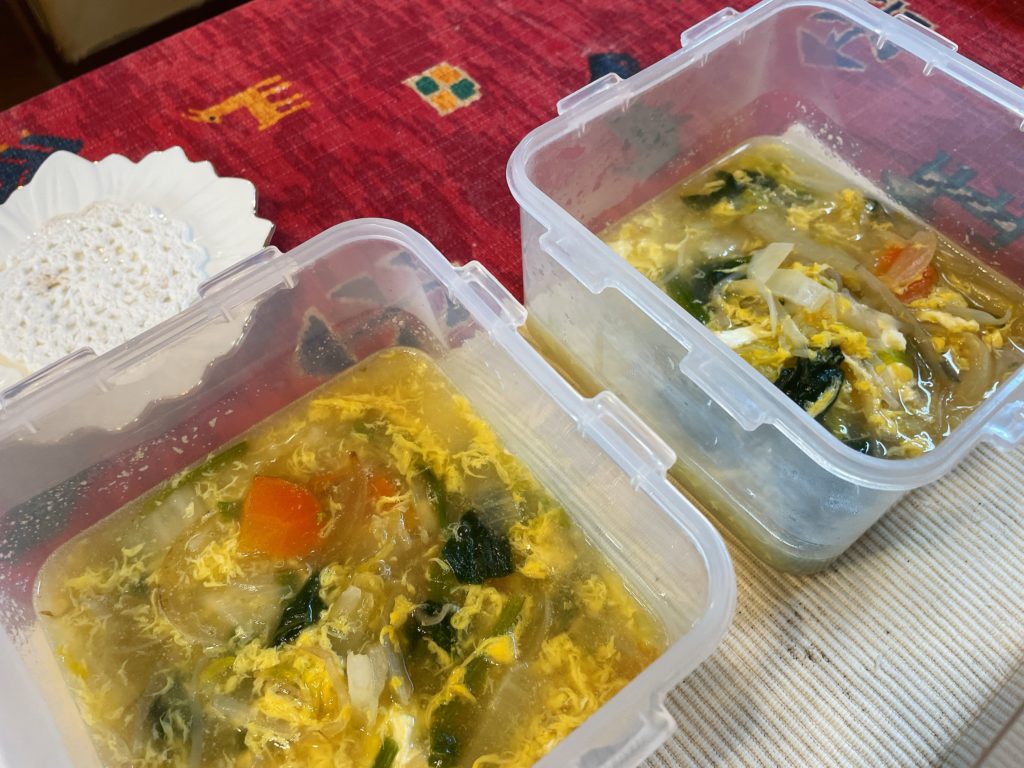 料理教室マンツーマン八宝菜風スープ