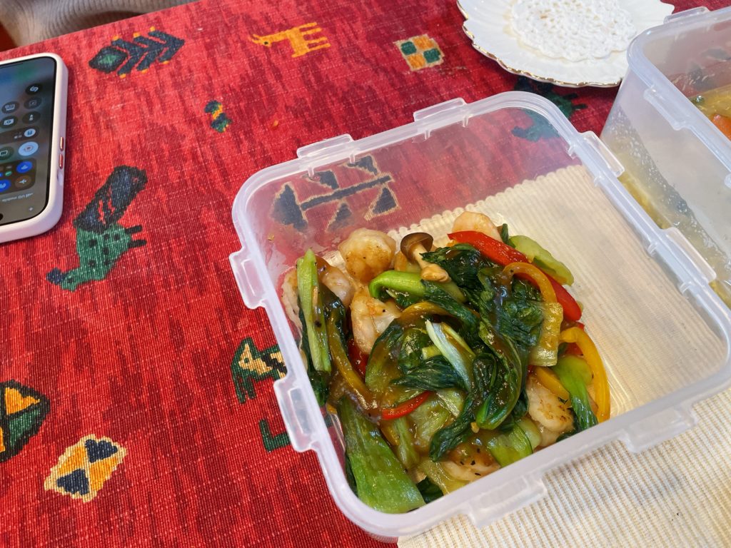 料理教室マンツーマン海老青梗菜オイスターソース