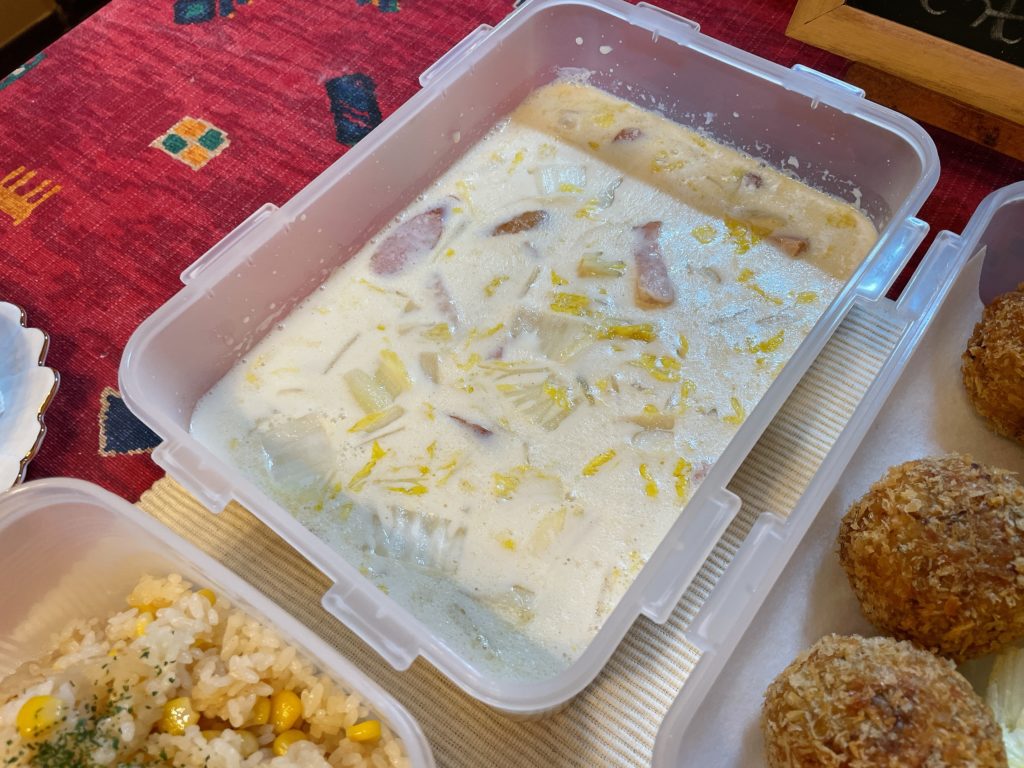 料理教室マンツーマン豆乳スープ