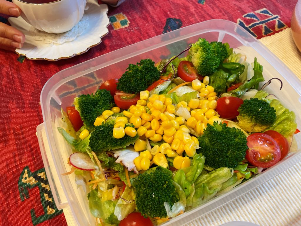 料理教室マンツーマンコーングリーンサラダ