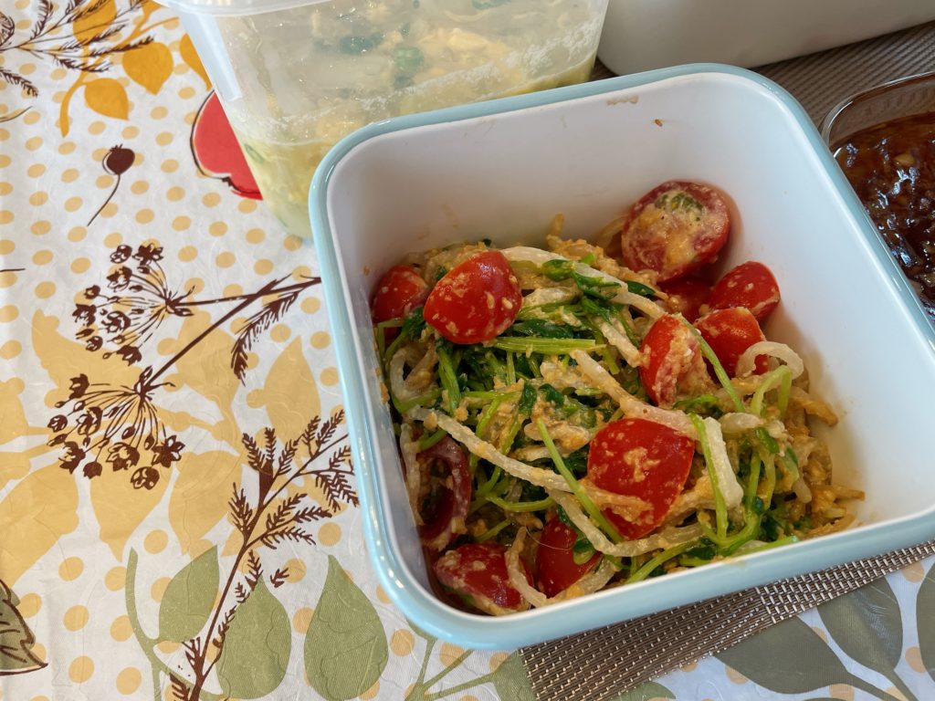 料理教室マンツーマン豆苗胡麻和え