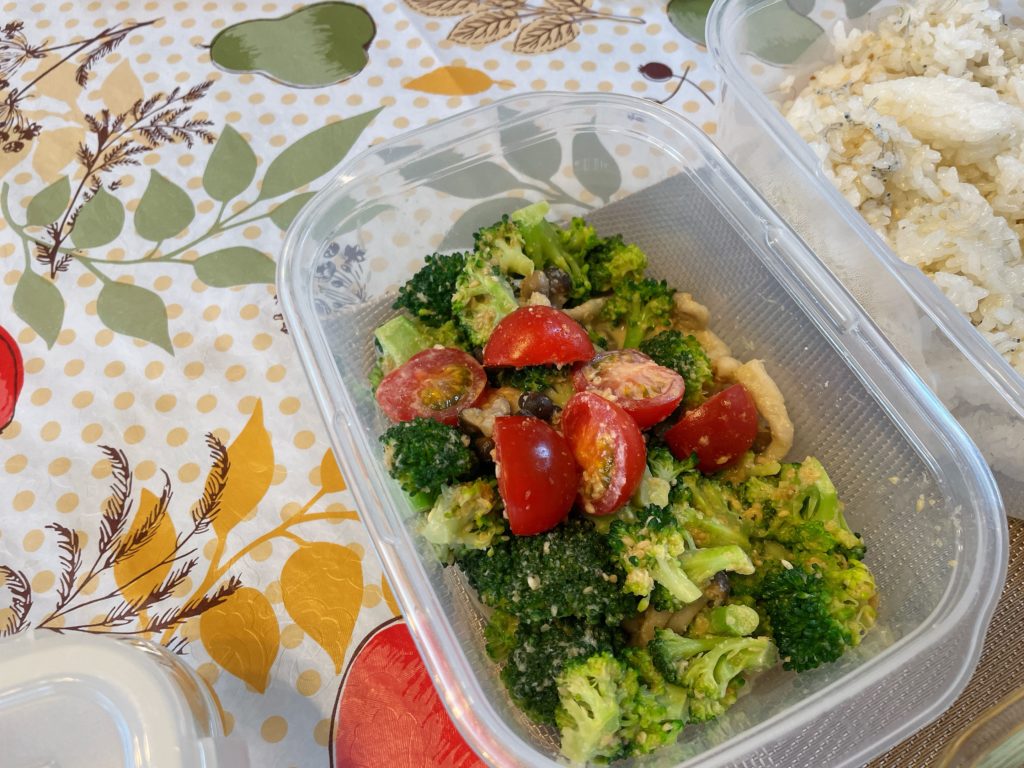 料理教室マンツーマンブロッコリー胡麻和え