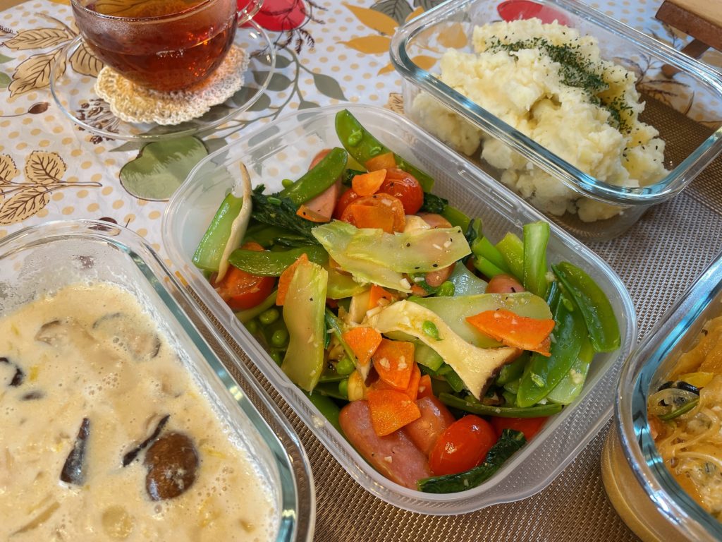 料理教室マンツーマンエンドウソテー