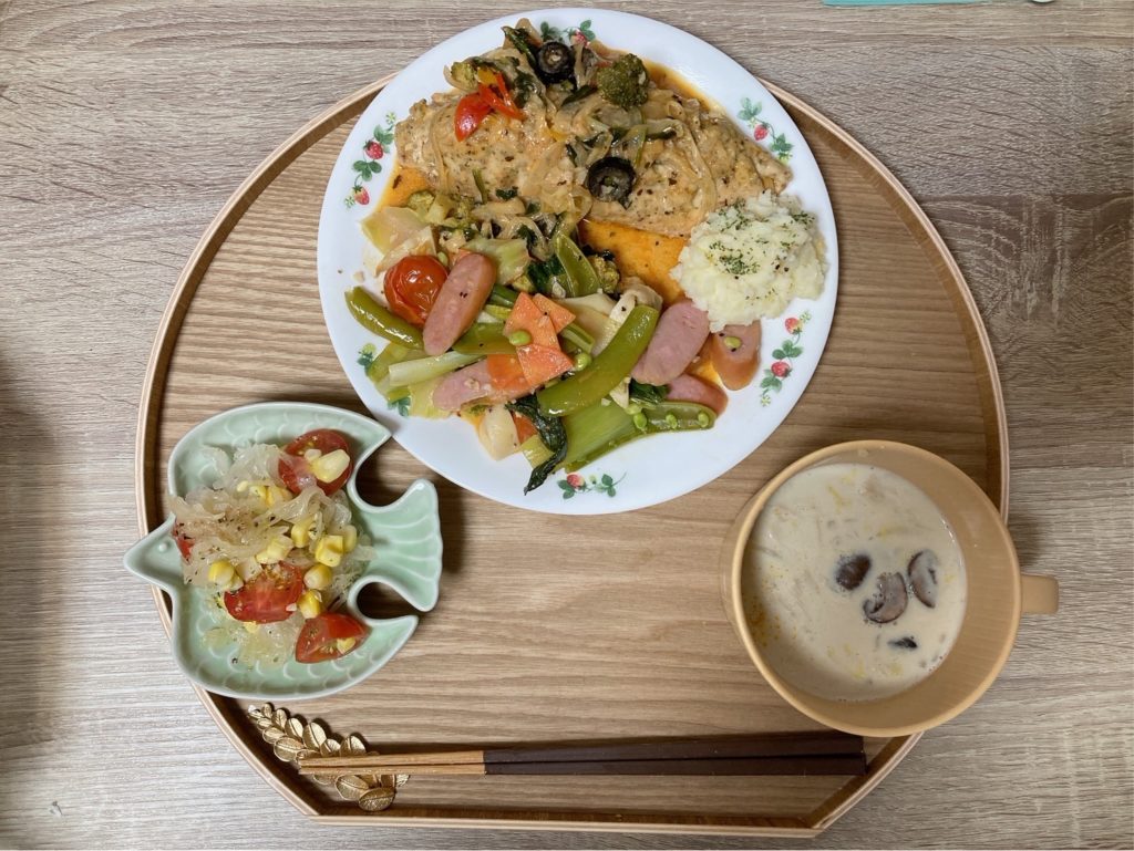 料理教室マンツーマンチキンハーブクリーム煮セット