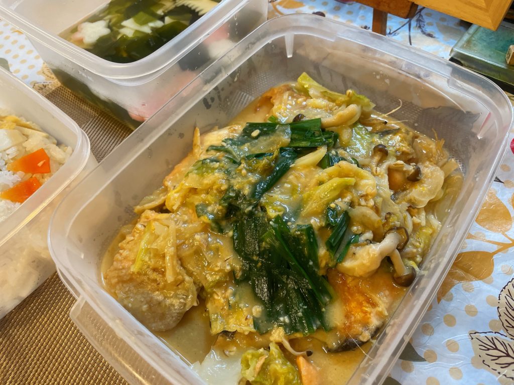 料理教室マンツーマン鮭ちゃんちゃん焼き