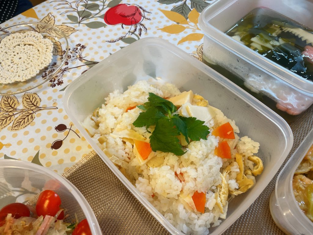 料理教室マンツーマンたけのこ炊き込みご飯