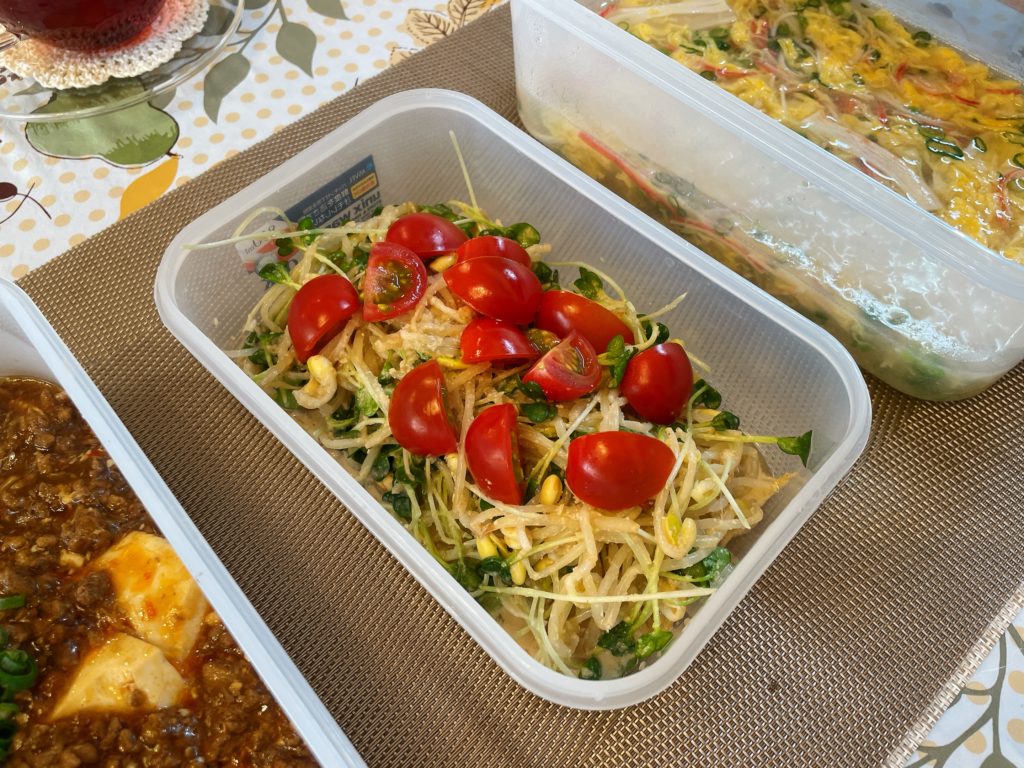 料理教室マンツーマンもやし胡麻和え