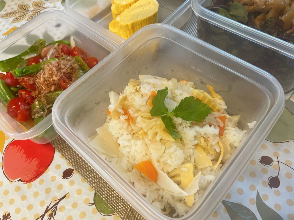 料理教室マンツーマンたけのこご飯