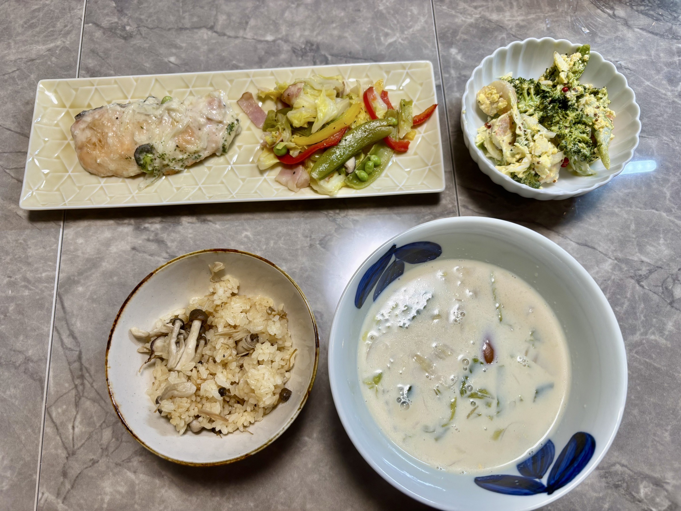 料理教室マンツーマン鮭ガーリッククリーム煮セット