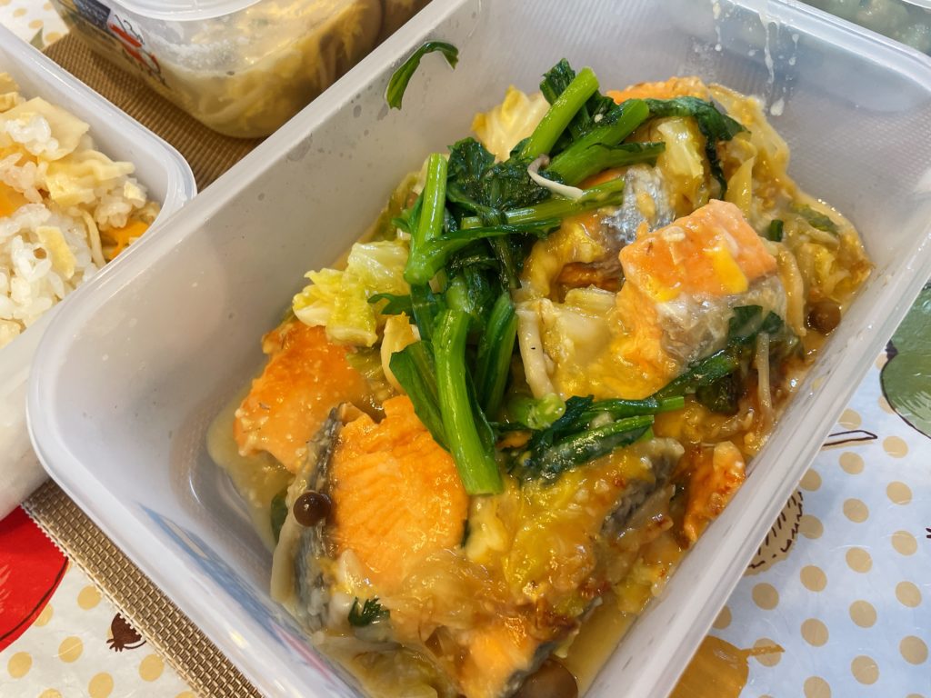 料理教室マンツーマン鮭ちゃんちゃん焼き