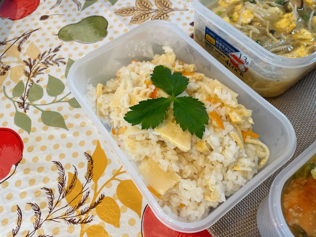 料理教室マンツーマンたけのこご飯