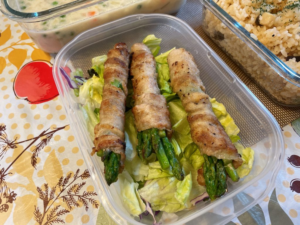 料理教室マンツーマンアスパラ肉巻き