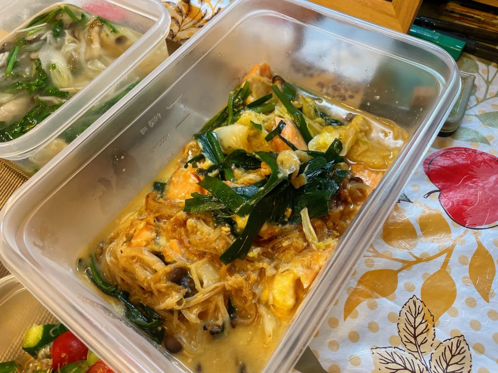 料理教室マンツーマン鮭ちゃんちゃん焼き