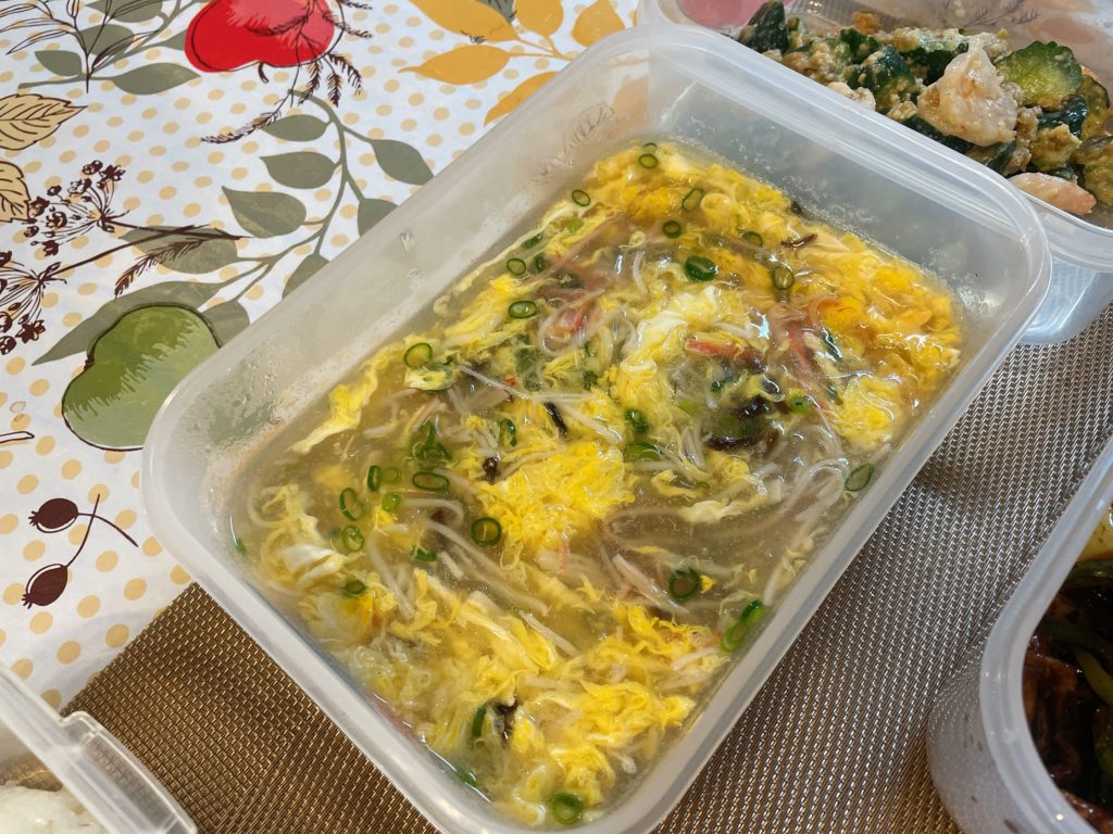 料理教室マンツーマンカニカマ卵スープ