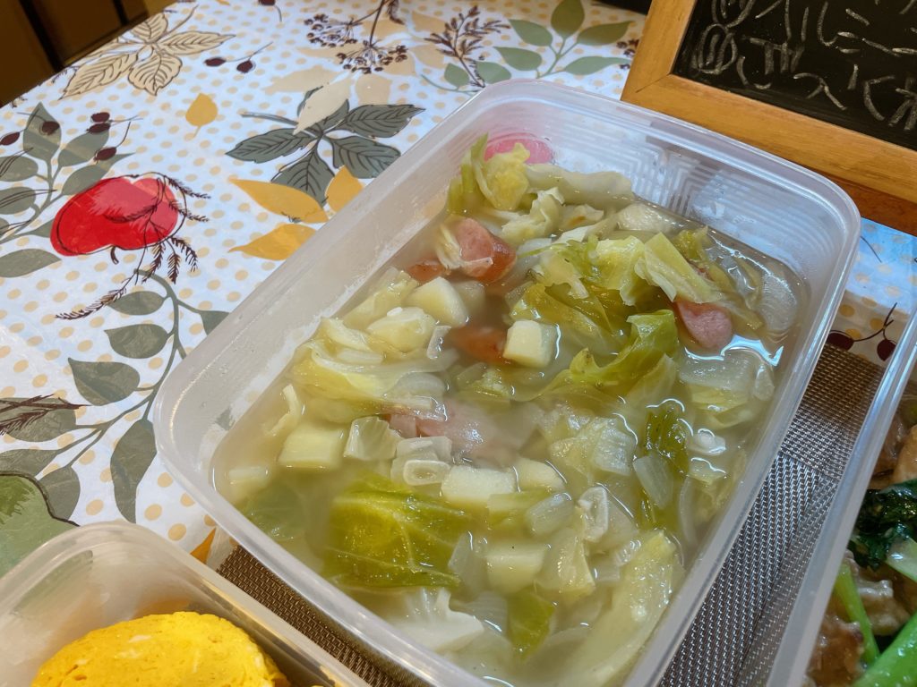 料理教室マンツーマンキャベツスープ