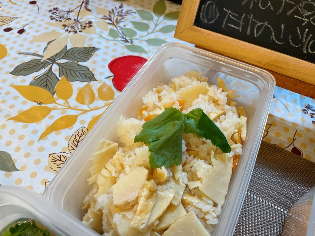 料理教室マンツーマンたけのこご飯