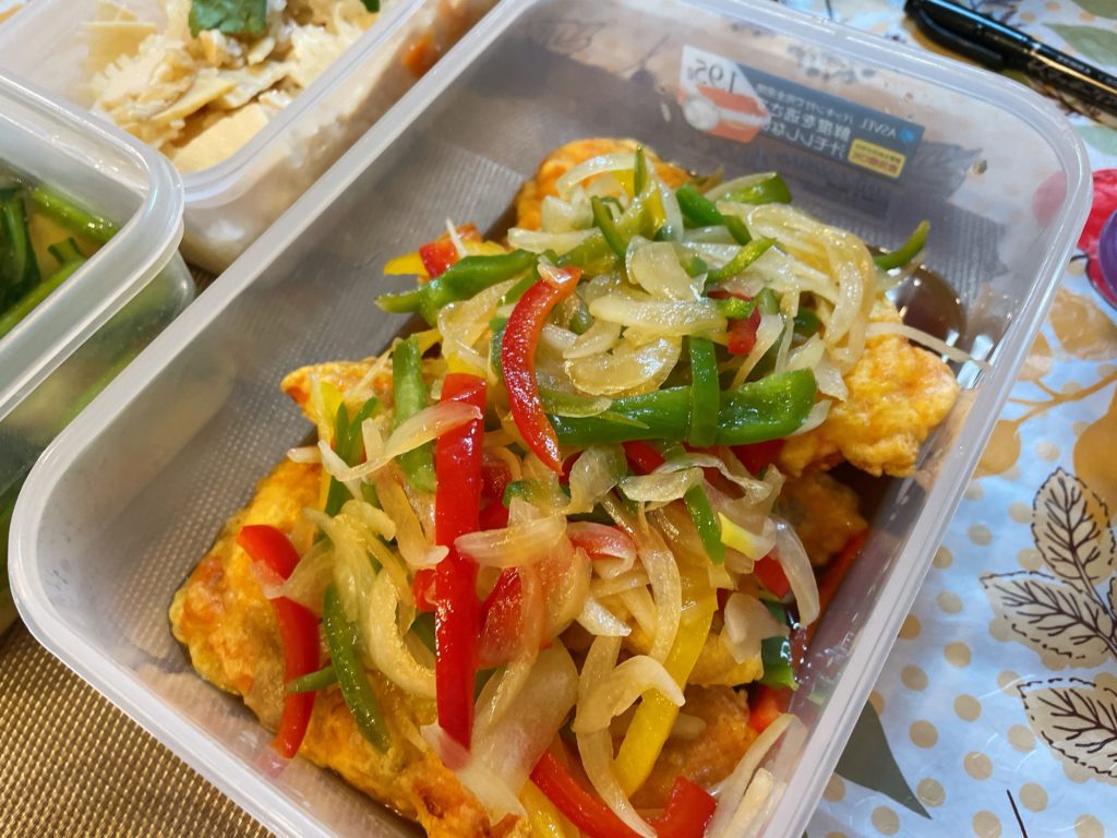 料理教室マンツーマン鮭カラフル南蛮漬け