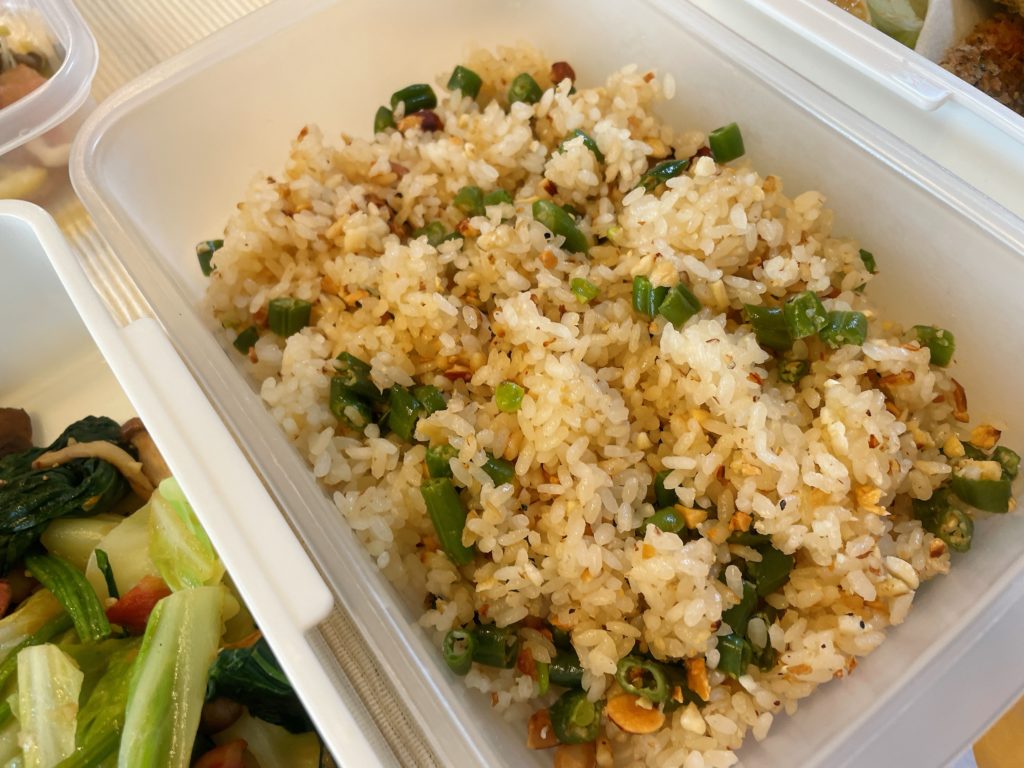 料理教室マンツーマンインゲンナッツバターライス