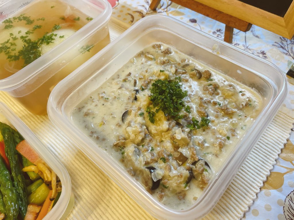 料理教室マンツーマンミンチクリーム煮