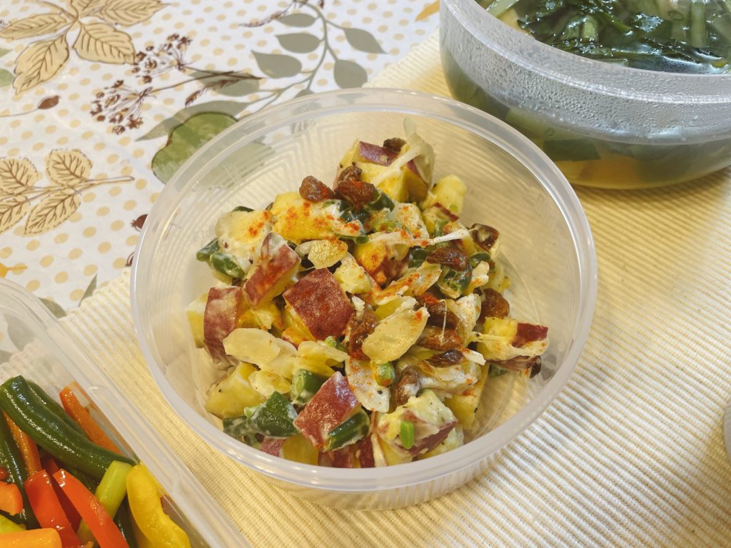 料理教室マンツーマンサツマイモサラダ