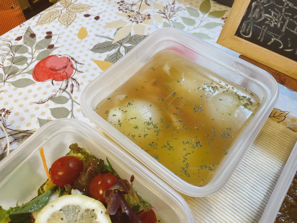 料理教室マンツーマン新玉スープ