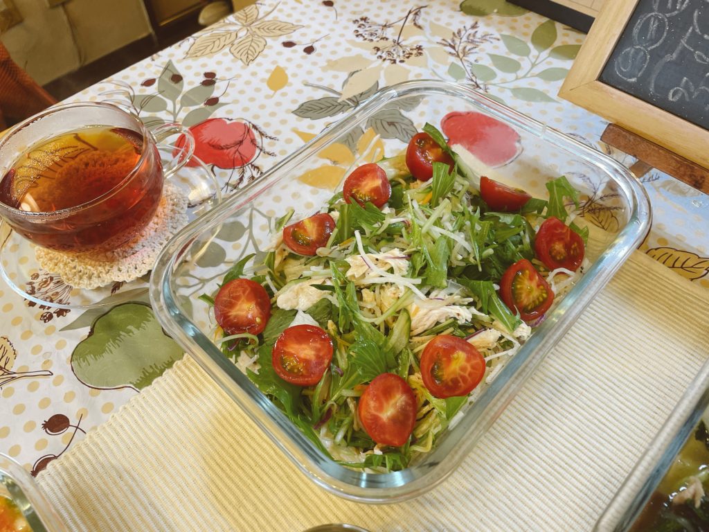 料理教室マンツーマンささみサラダ