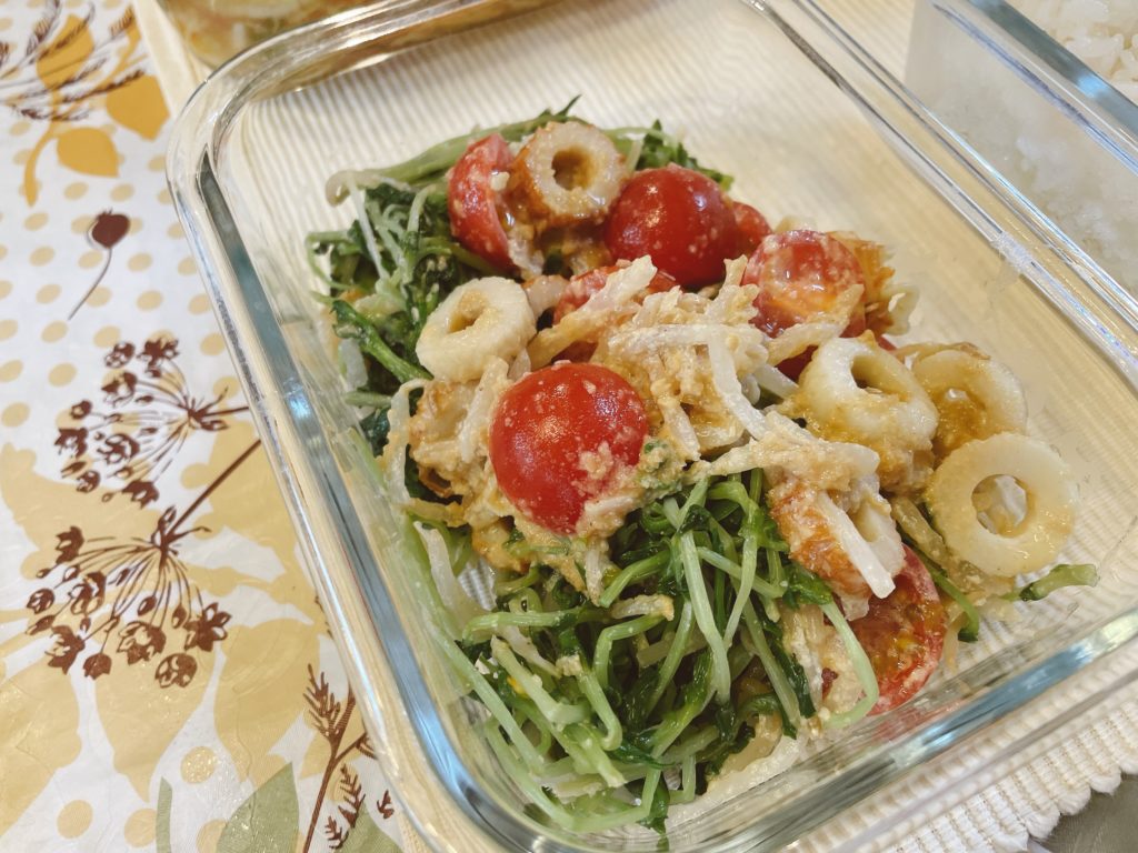 料理教室マンツーマン豆苗ちくわ胡麻和え