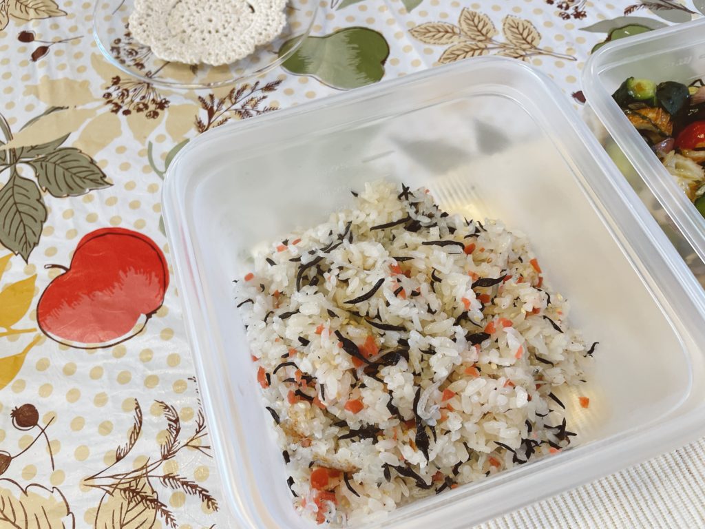 料理教室マンツーマン梅ひじき炊き込みご飯