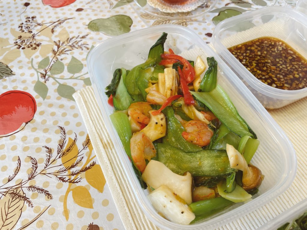 料理教室マンツーマン青梗菜海老