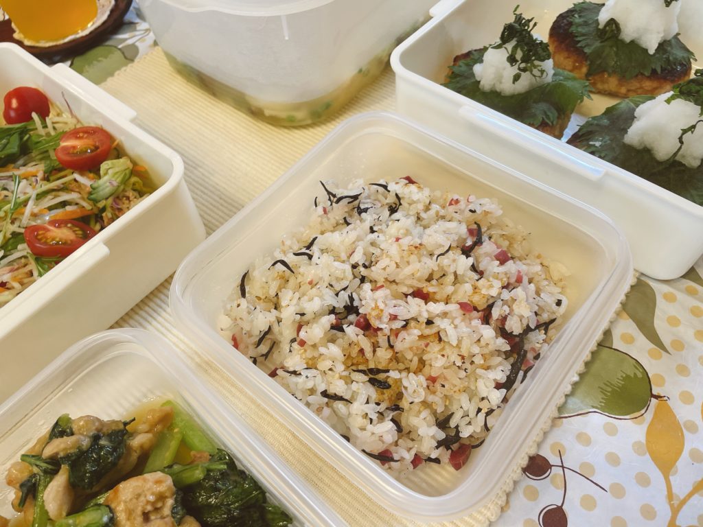 料理教室マンツーマンきのこ梅ひじきごはん