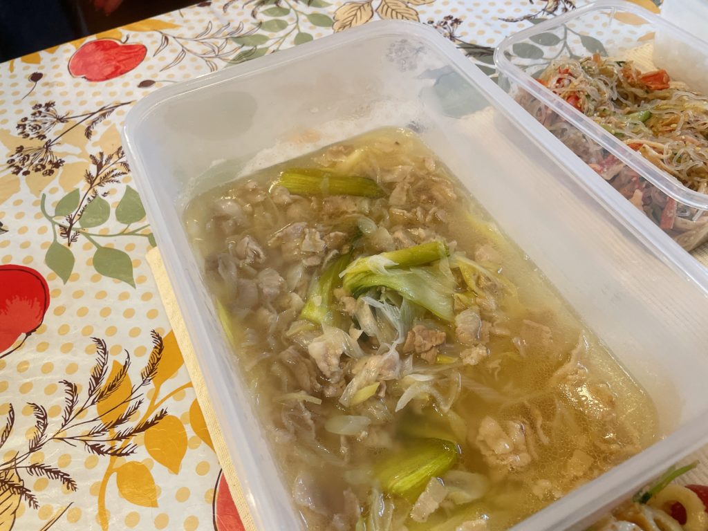 料理教室マンツーマン豚ネギスープ