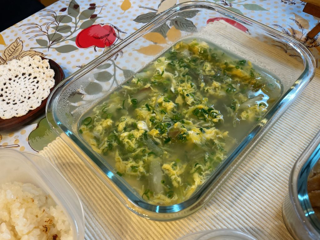 料理教室マンツーマン冥加卵スープ