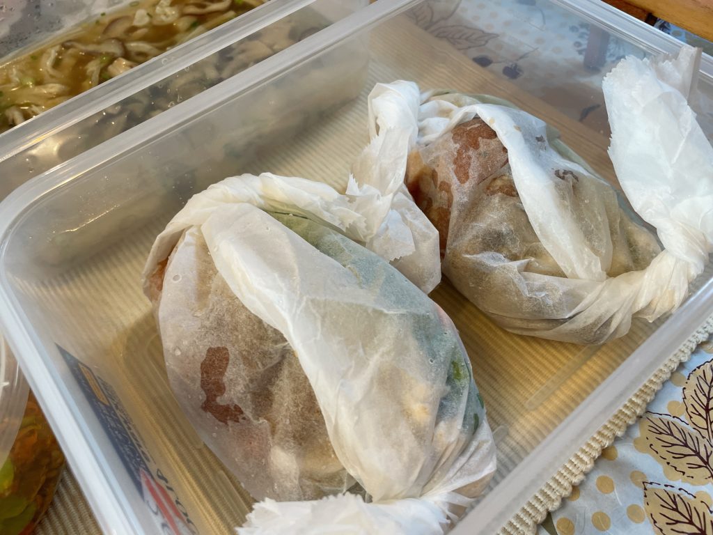 料理教室マンツーマンチキンシート包み蒸し