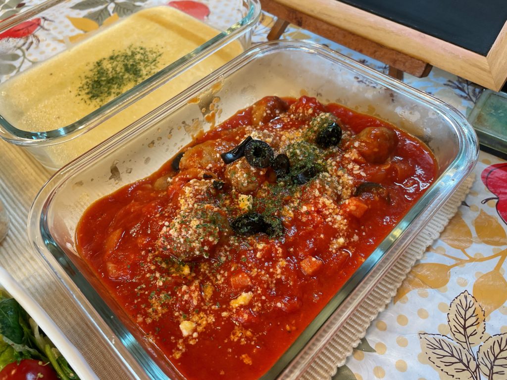 料理教室マンツーマントマトミートボール