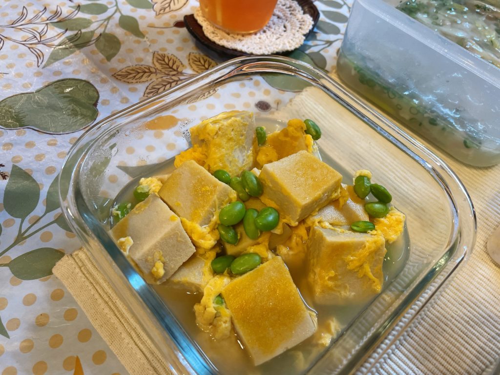 料理教室マンツーマン高野卵とじ