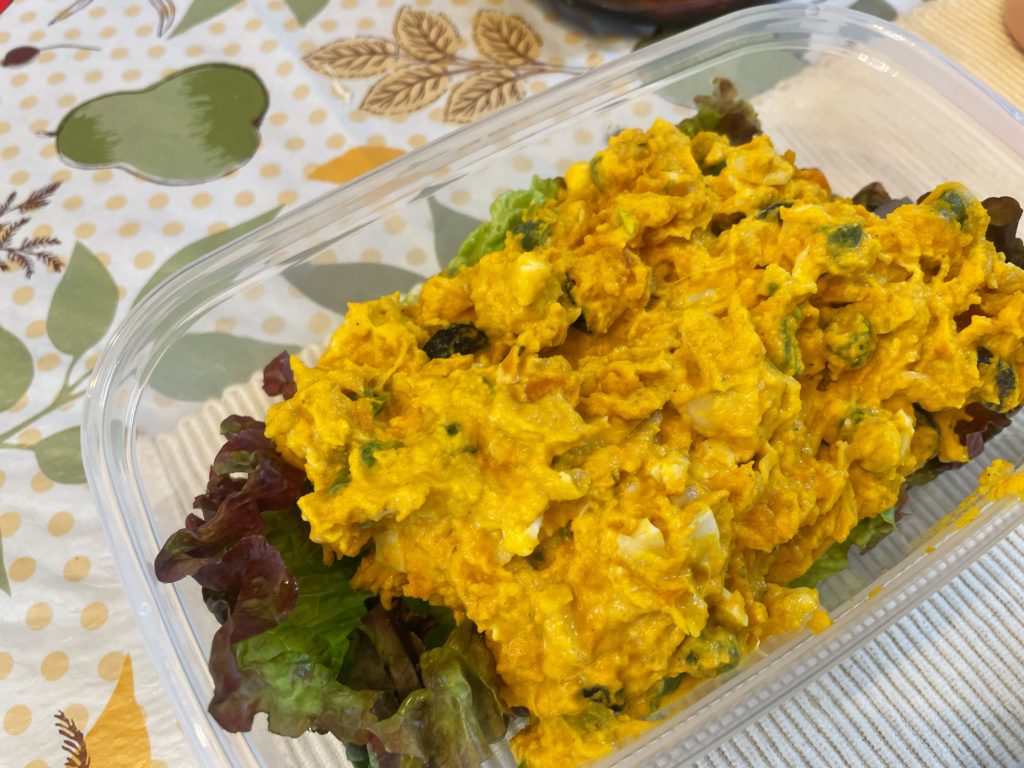 料理教室マンツーマンかぼちゃサラダ