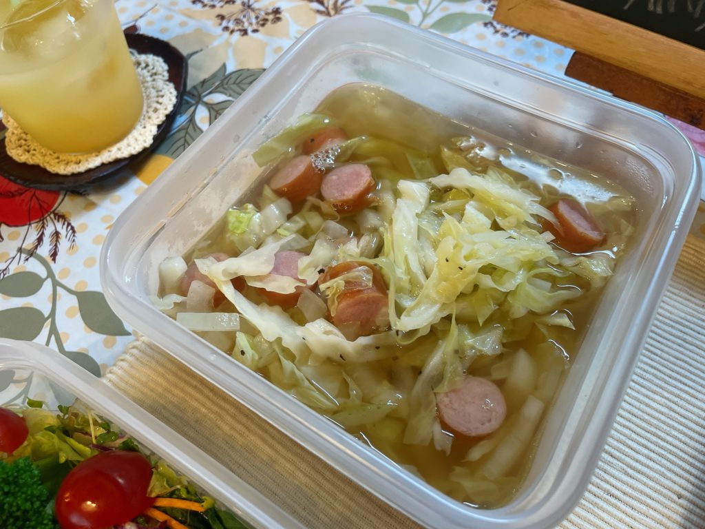 料理教室マンツーマンキャベツスープ