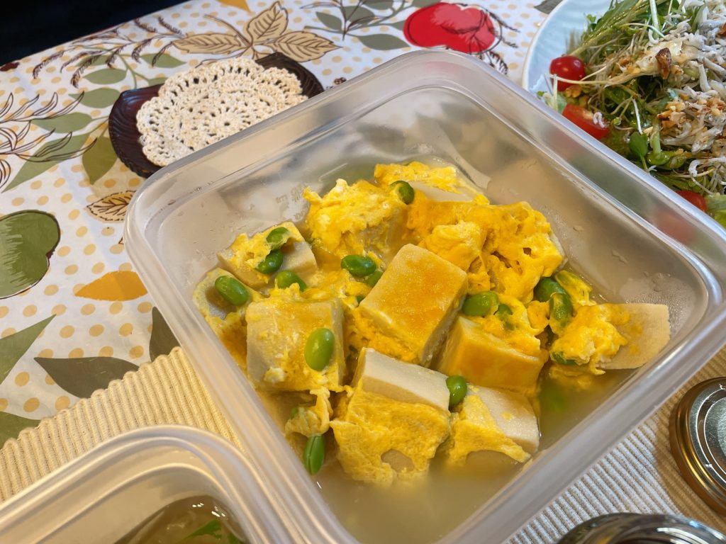 料理教室マンツーマン高野豆腐卵とじ