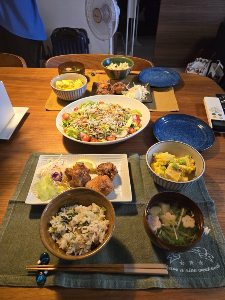 料理教室マンツーマン鶏の唐揚げセット盛り付け