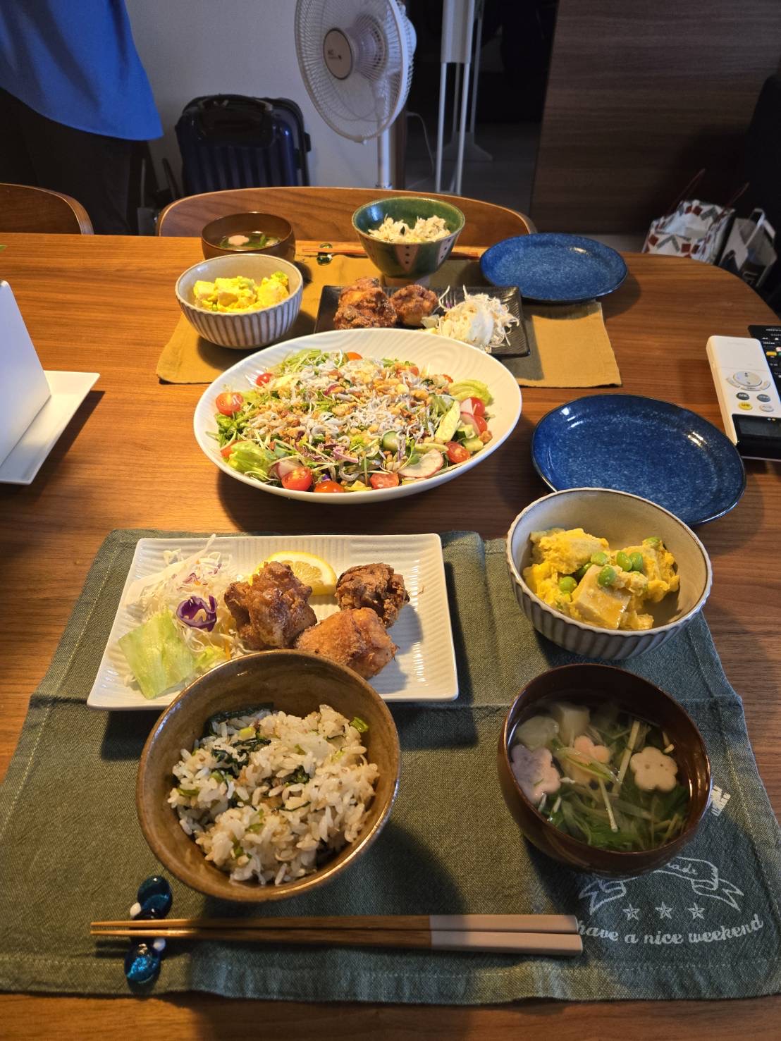 料理教室マンツーマン鶏の唐揚げセット盛り付け