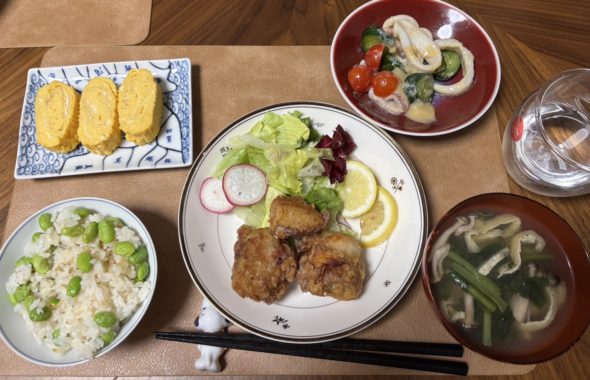 料理教室マンツーマン鶏の唐揚げセット盛り付け